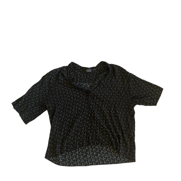 Women US-4 Stockholm Atelier & Other Stories Black Blouse Button Anchor Print - Picture 1 of 4